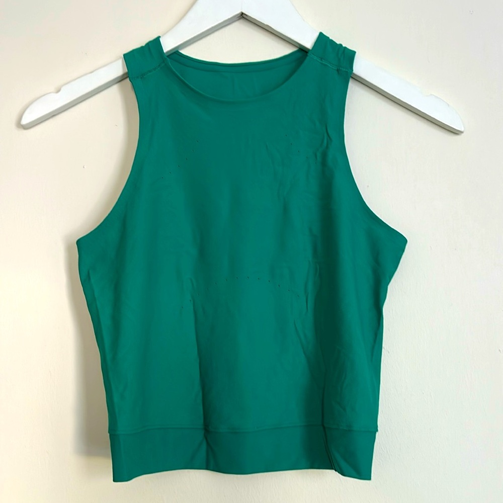 Lululemon High Neck Tank Aqua Green Women's Crop Top